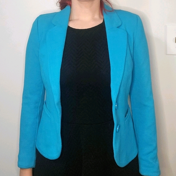H&M Aqua Blue Blazer Business Jacket - Picture 6 of 8
